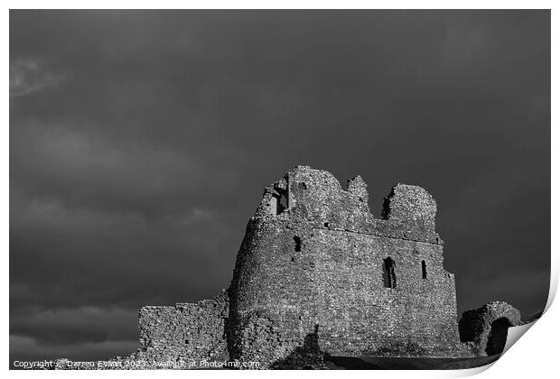 Ogmore castle Print by Darren Evans