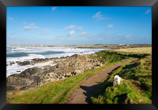 Coast path at Rhosneigr, Anglesey, Wales Framed Print by Andrew Kearton