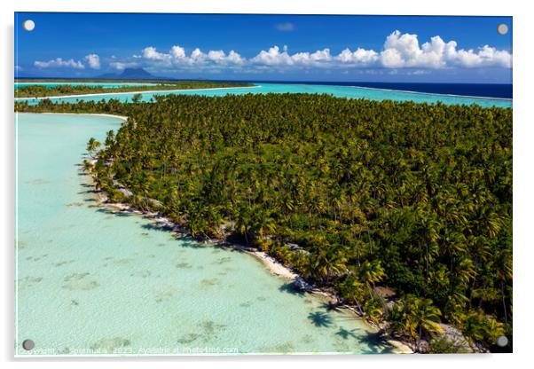 Aerial view of Bora Bora Island French Polynesia  Acrylic by Spotmatik 