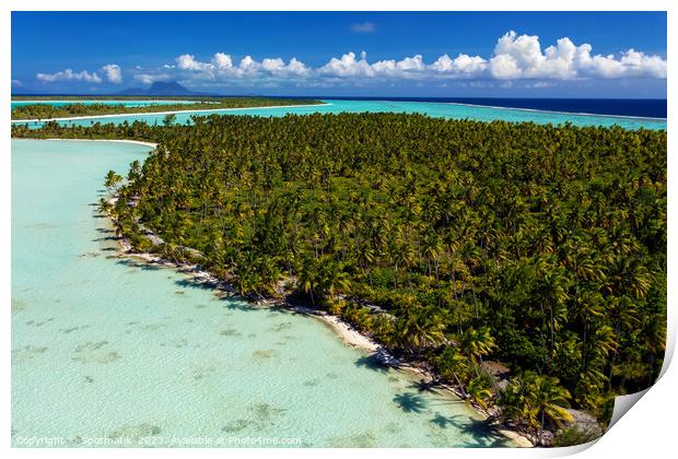 Aerial view of Bora Bora Island French Polynesia  Print by Spotmatik 