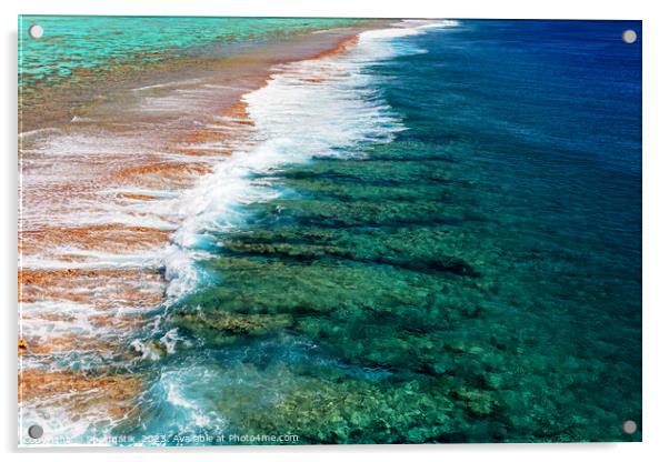 Aerial Bora Bora French Polynesia a coral paradise  Acrylic by Spotmatik 