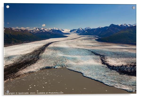 Aerial view Alaska USA Knik glacier Chugach Mountains  Acrylic by Spotmatik 