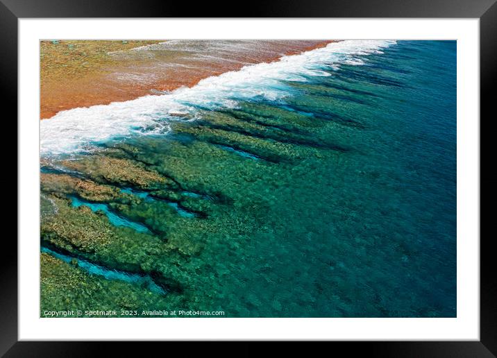 Aerial Bora Bora French Polynesia a coral paradise  Framed Mounted Print by Spotmatik 