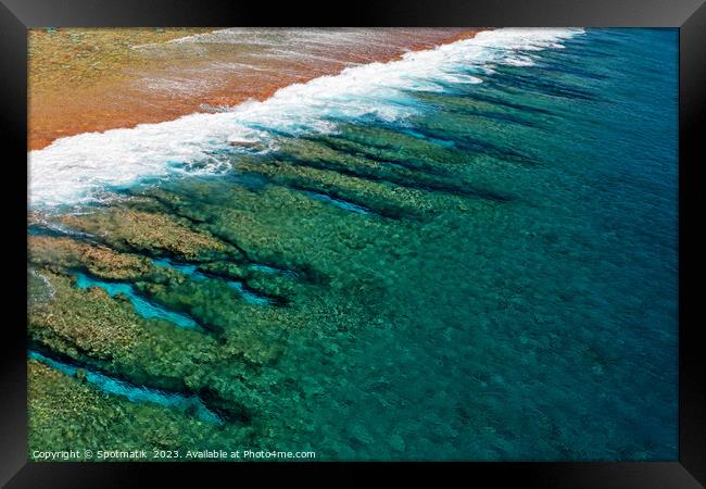 Aerial Bora Bora French Polynesia a coral paradise  Framed Print by Spotmatik 