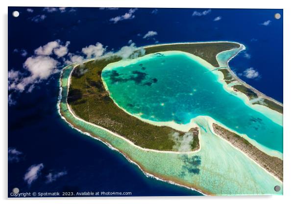 Aerial Tupai Bora Bora Tahaa Society Islands Pacific  Acrylic by Spotmatik 