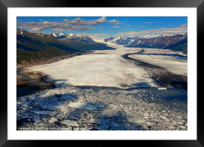 Aerial view Chugach Mountains Knik glacier Alaska America Framed Mounted Print by Spotmatik 