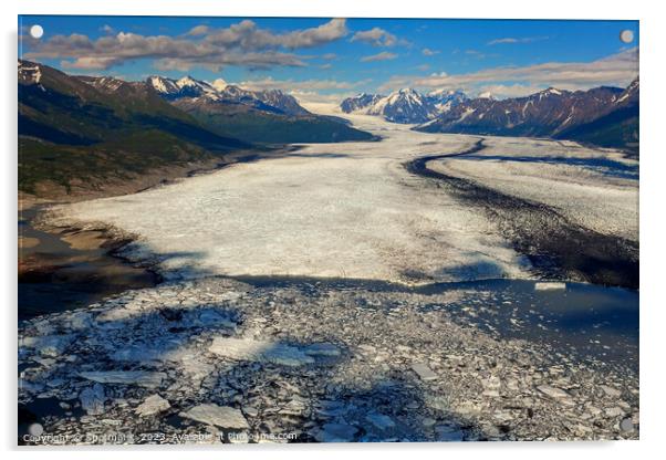 Aerial view Chugach Mountains Knik glacier Alaska America Acrylic by Spotmatik 