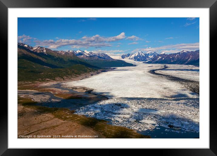 Aerial view Chugach Mountains Alaska Knik glacier America Framed Mounted Print by Spotmatik 
