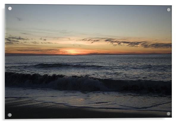 Levanto Beach sunset Acrylic by Ian Middleton