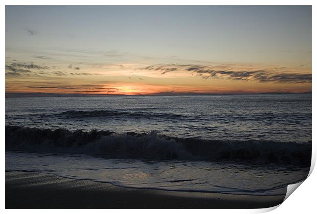 Levanto Beach sunset Print by Ian Middleton