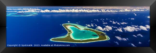 Aerial Panorama Tupai Bora Bora Tahaa South Pacific  Framed Print by Spotmatik 