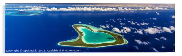 Aerial Panorama Tupai Bora Bora Tahaa South Pacific  Acrylic by Spotmatik 