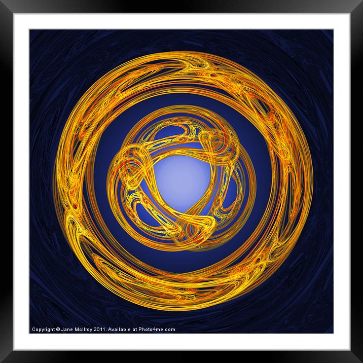 Celtic Abstract on Blue Framed Mounted Print by Jane McIlroy