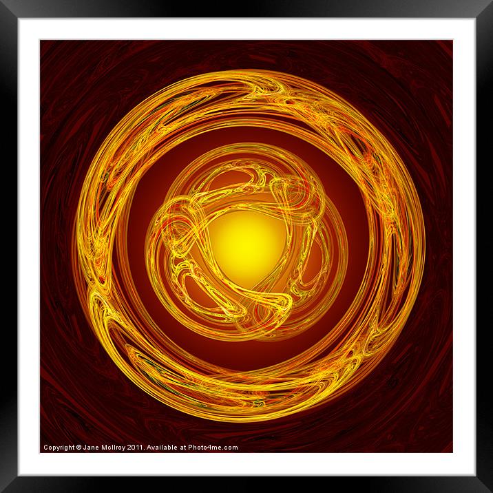 Celtic Abstract on Red Framed Mounted Print by Jane McIlroy