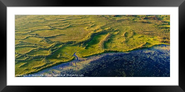 Aerial Panorama view of McClelland lake Wilderness Alberta  Framed Mounted Print by Spotmatik 