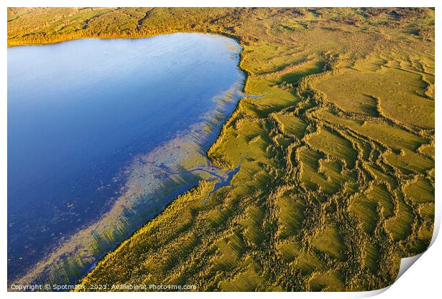 Aerial Wilderness view of McClelland lake Ft McMurray  Print by Spotmatik 