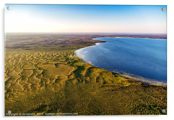 Aerial Landscape view of remote Lake McClelland Alberta  Acrylic by Spotmatik 