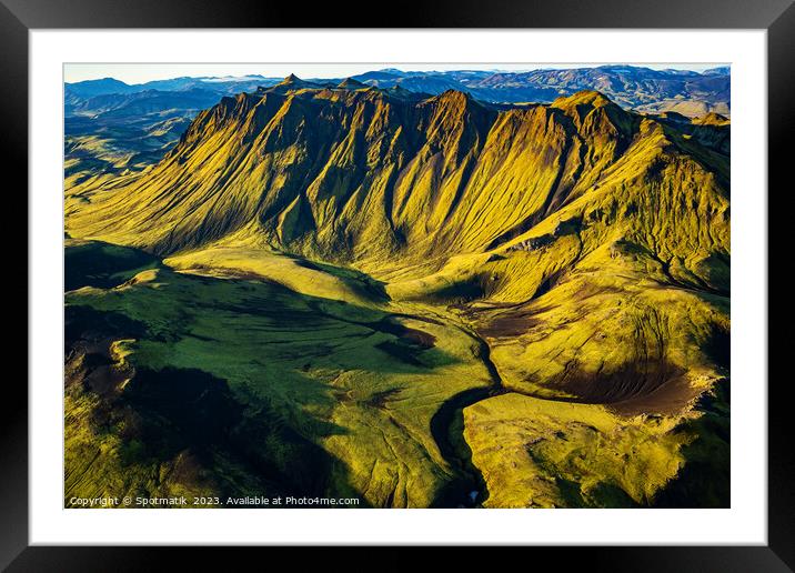 Aerial Iceland Landmannalaugar National Park  Framed Mounted Print by Spotmatik 