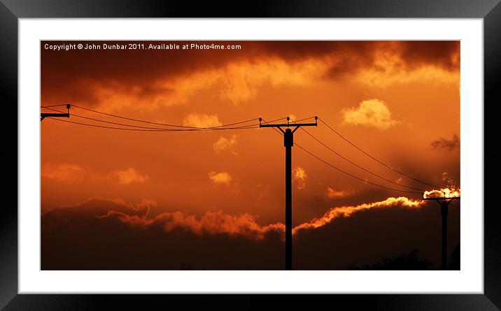 Electric Sunset Framed Mounted Print by John Dunbar