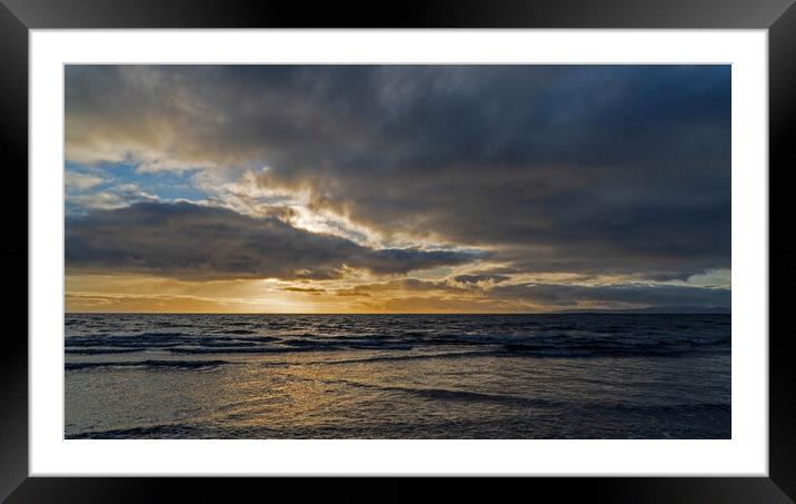 January Sunset on Troon Beach Framed Mounted Print by Rich Fotografi 