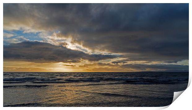 January Sunset on Troon Beach Print by Rich Fotografi 