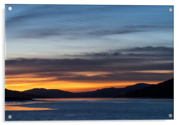 Sunset on Loch Fyne Acrylic by Rich Fotografi 