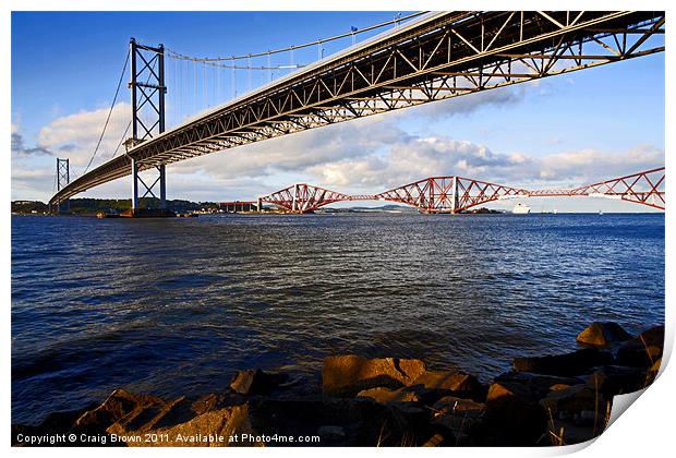 Forth Bridges Scotland Print by Craig Brown