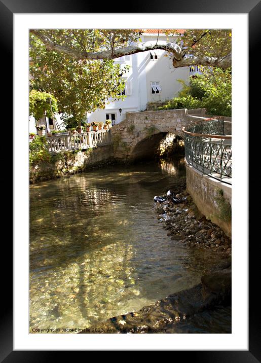 The stream going through Mlini, Croatia on its way to the sea Framed Mounted Print by Jacqi Elmslie