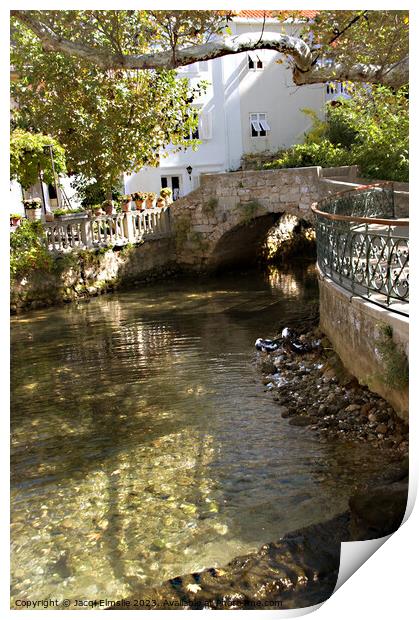 The stream going through Mlini, Croatia on its way to the sea Print by Jacqi Elmslie