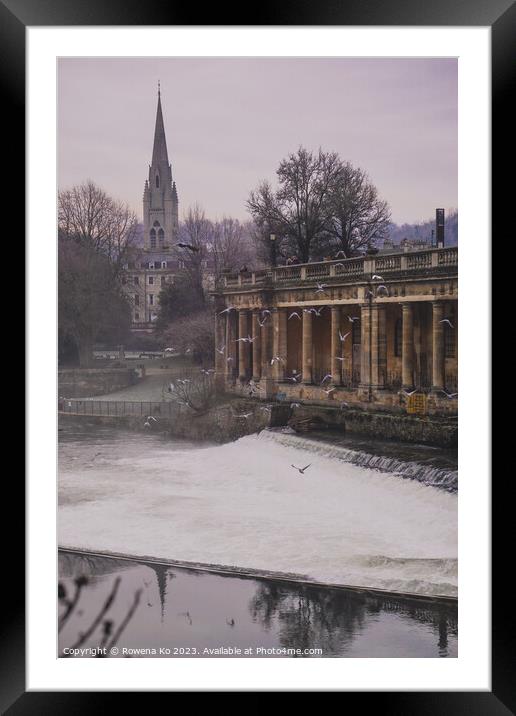 Morning View of the Pulteney Weir  Framed Mounted Print by Rowena Ko