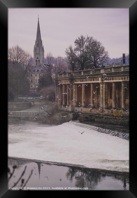 Morning View of the Pulteney Weir  Framed Print by Rowena Ko
