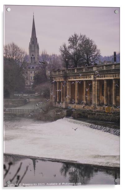 Morning View of the Pulteney Weir  Acrylic by Rowena Ko