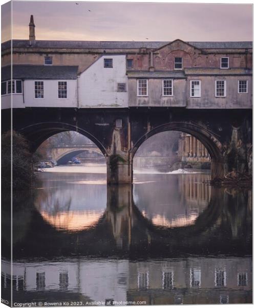 Morning Reflection of the Pulteney Bridge  Canvas Print by Rowena Ko