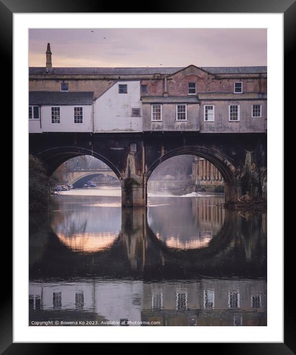 Morning Reflection of the Pulteney Bridge  Framed Mounted Print by Rowena Ko