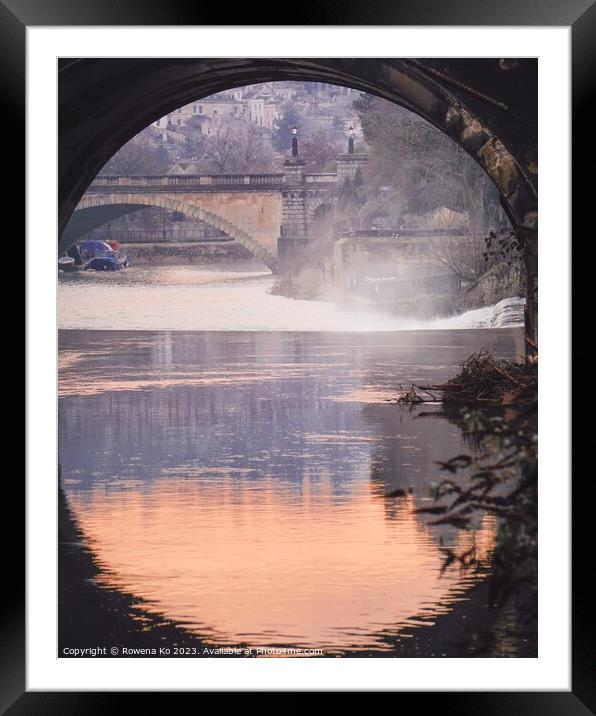 Morning Reflection of the Pulteney Bridge  Framed Mounted Print by Rowena Ko