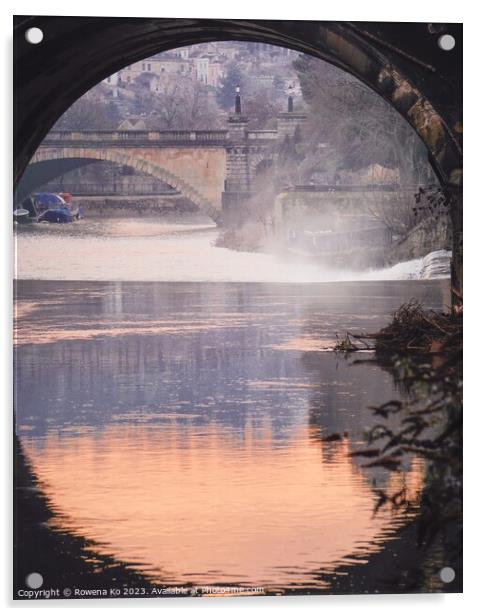 Morning Reflection of the Pulteney Bridge  Acrylic by Rowena Ko