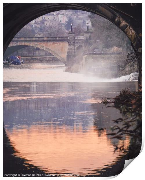Morning Reflection of the Pulteney Bridge  Print by Rowena Ko