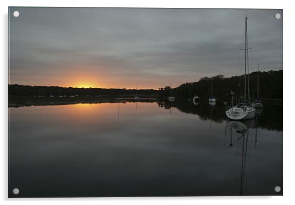 Dawn on the Beaulieu River Acrylic by Gary Eason