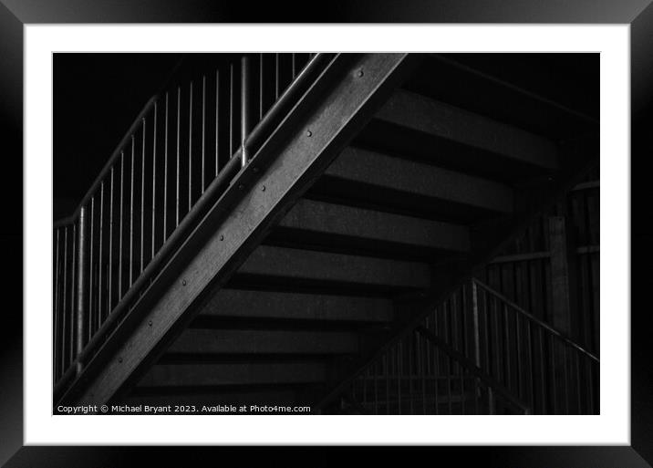 Steel stair case Framed Mounted Print by Michael bryant Tiptopimage