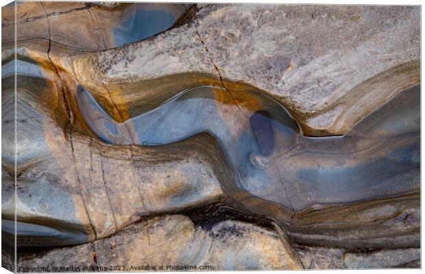 Rock Patterns 5 - Scarborough Canvas Print by Martin Williams