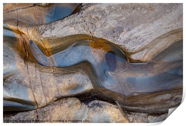 Rock Patterns 5 - Scarborough Print by Martin Williams
