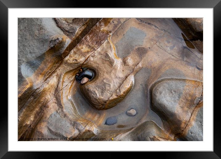 Rock Patterns 6 - Scarborough Framed Mounted Print by Martin Williams