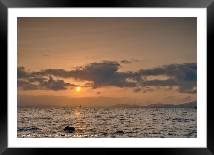 Sunset over the Bay of Palma, Mallorca Framed Mounted Print by Kasia Design