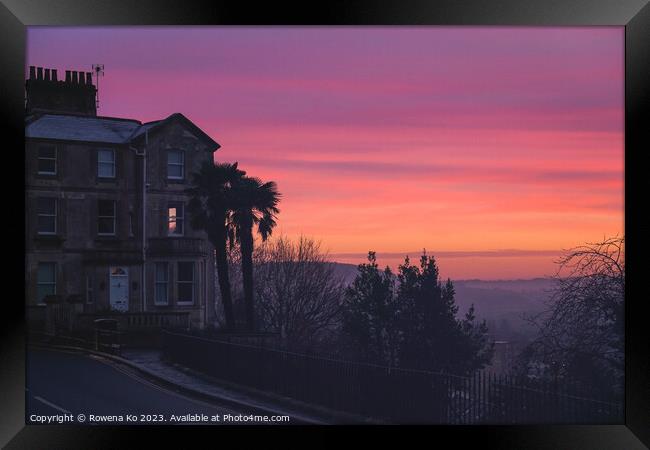 Sunrise view at the Camden Crescent in Bath Framed Print by Rowena Ko