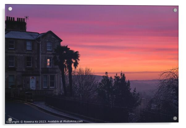 Sunrise view at the Camden Crescent in Bath Acrylic by Rowena Ko