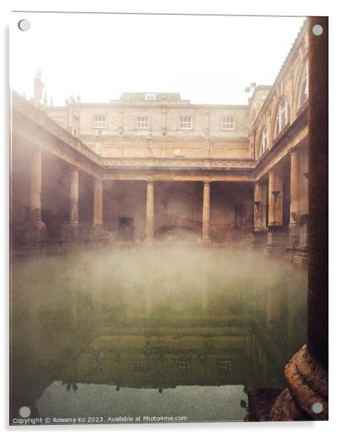 Steamy Roman Bath in Snowy Winter Day Acrylic by Rowena Ko