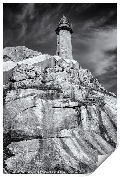 Cape Villan Lighthouse - C1706-0669-BW Print by Jordi Carrio