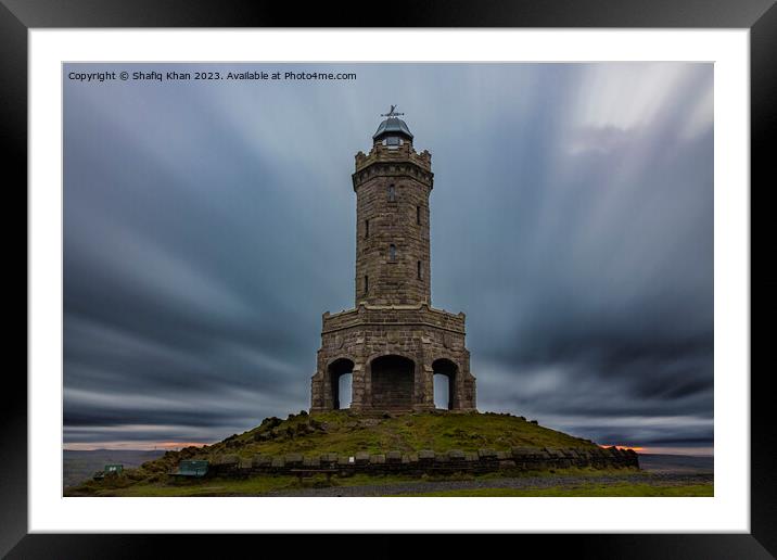 Moody Clouds over Darwen Tower Framed Mounted Print by Shafiq Khan