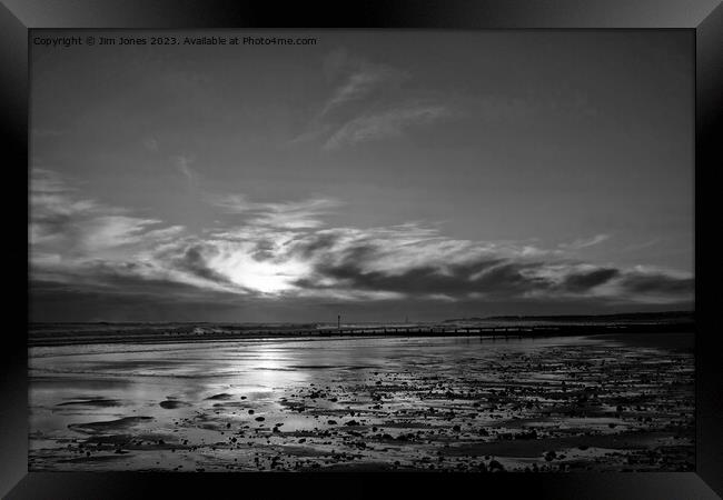 January sunrise reflections - Monochrome Framed Print by Jim Jones