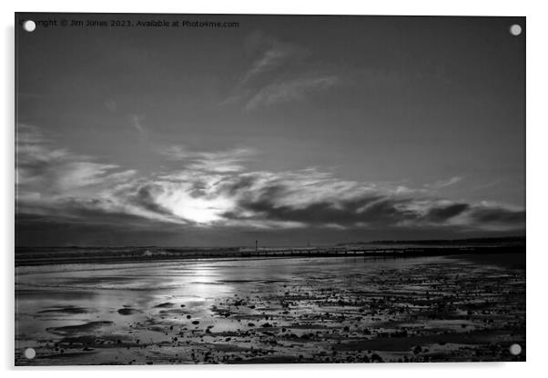 January sunrise reflections - Monochrome Acrylic by Jim Jones